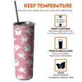 thumbnail image 6 of 20oz Pink Halloween Ghosts Skinny Tumblers Stainless Steel Tumbler with Lid and Straw,Vacuum Insulated Double Wall Travel Tumbler Cups with Cleaning Brush for Coffee,Tea, 6 of 6