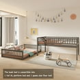 thumbnail image 3 of Bellemave Full XL over Queen Size Bunk Bed Set Convertible 2 Bunk Bed Frame with Fence Guardrails Convertible Queen Bunk Bed for Teens, Adult, Gray, 3 of 11