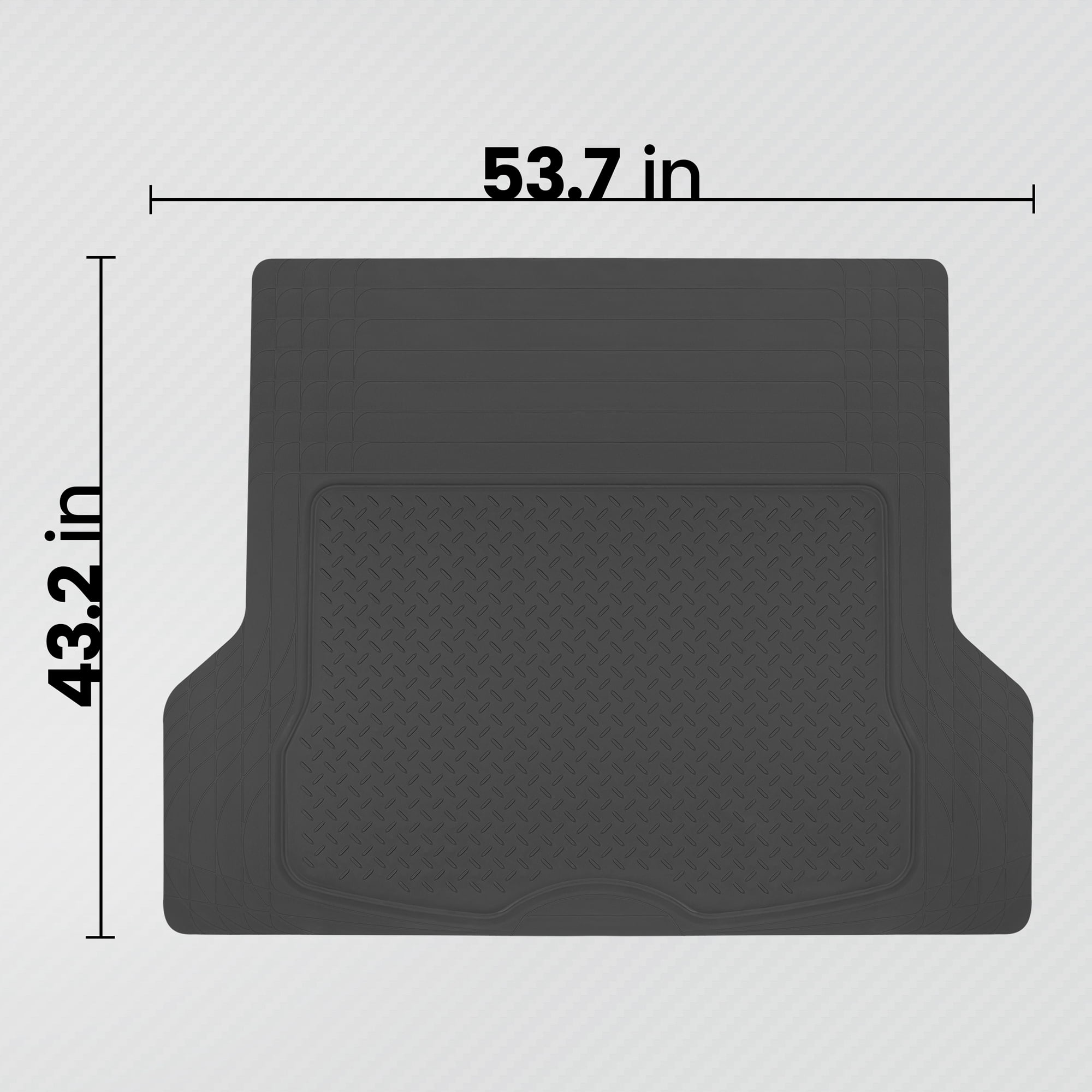 BDK Heavy Duty Rubber Car Cargo Trunk Mat, All-Weather Trimmable Liner, Universal Auto Cargo Protection, for SUV Sedan Van Truck, Black