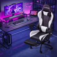 thumbnail image 6 of Homall Gaming Chair Massage Office Chair High Back PU Leather Chair with Footrest, White, 6 of 7