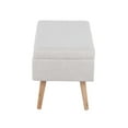 thumbnail image 3 of Storage Contemporary Bench in Natural Wood and Beige Fabric by LumiSource, 3 of 7