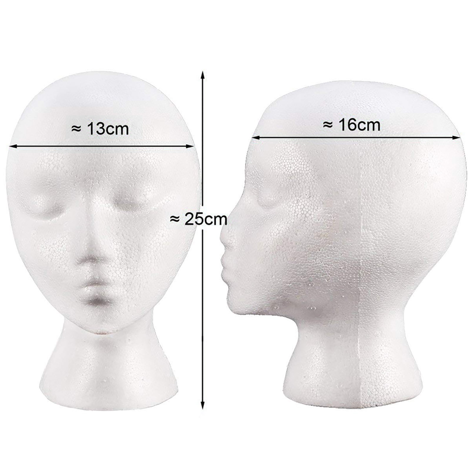 Grandest Birch Foam Mannequin Head,Reusable Head Model Mannequin Head Wig Holder Cap Display Stand for Salon Home-White