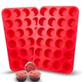thumbnail image 3 of Bearachild Molde para hornear magdalenas con 24 ranuras, bandeja para moldes de silicona para pasteles y Chocolate, bandeja para hornear postres de cocina Herramientas y accesorios para hornear rojo Bearachild HA8530-02B, 3 of 6