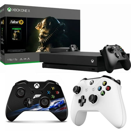 Microsoft Xbox One X 1 TB Fallout 76 Bundle (CYV-00146) with Microsoft Xbox Wireless Controller White & Microsoft Forza Motorsport 6 Vinyl Skin Sticker Decal for Xbox One Controller