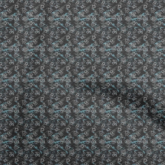 oneOone Velvet Black Fabric Galaxy Fabric For Sewing Printed Craft Fabric By The Yard 58 Inch Wide