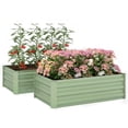 thumbnail image 1 of Outsunny Set of 2 Raised Garden Beds, Galvanized Planter Box, Light Green, 1 of 10