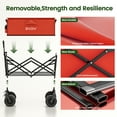 thumbnail image 4 of GVDV Collapsible Folding Wagon, 550LBS Large Heavy Duty Utility Cart with All-Terrain Wheels and Adjustable Handles for Shopping, Camping, Sports, Outdoor, Beach, Red, 4 of 9
