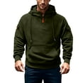thumbnail image 3 of HAOTAGS Mens Sport Hoodie, Active Long Sleeve Hooded Sweatshirts with Pockets Casual Pullover Top Army Green 3XL, 3 of 8