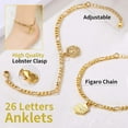 thumbnail image 5 of ChainsHouse 14k Gold Plated Initial Ankle Bracelets for Women with Letter W Figaro Cuban Link Anklet Jewelry Gift, 5 of 13