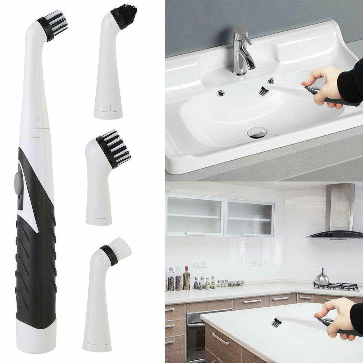4in1 Super Sonic Scrubber Cleaning Electric Brush House Kitchen&Bathroom Helper
