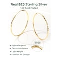thumbnail image 6 of ChicSilver 14k Gold Plated Big Hoop Earrings for Women Hypoallergenic Lightweight Thin Gold Hoop Earrings Sterling Silver Diamond-Cut Hoops Earring 70MM, 6 of 9