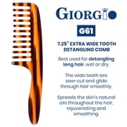 7 Handmade Wide Tooth Detangling Comb with Handle