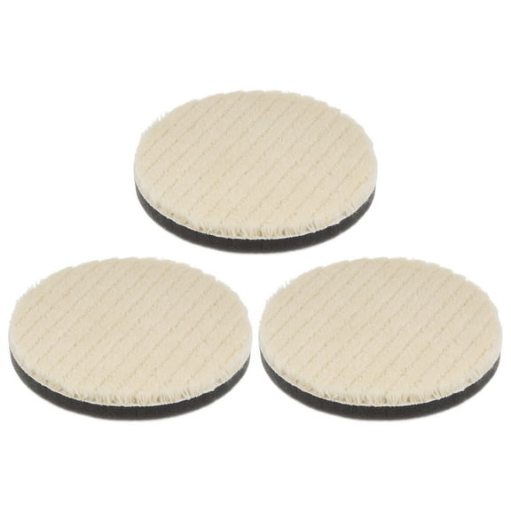 3Pack Wool Polishing Pads 5 inch Felt Sponge Pad Hook and Loop Buffing Wheel Coarse/Medium/Fine Polishing Pad