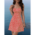 thumbnail image 4 of Women'S Summer Ditsy Floral Backless Back Tie Back Sleeveless Mini Dress Red XS, 4 of 7