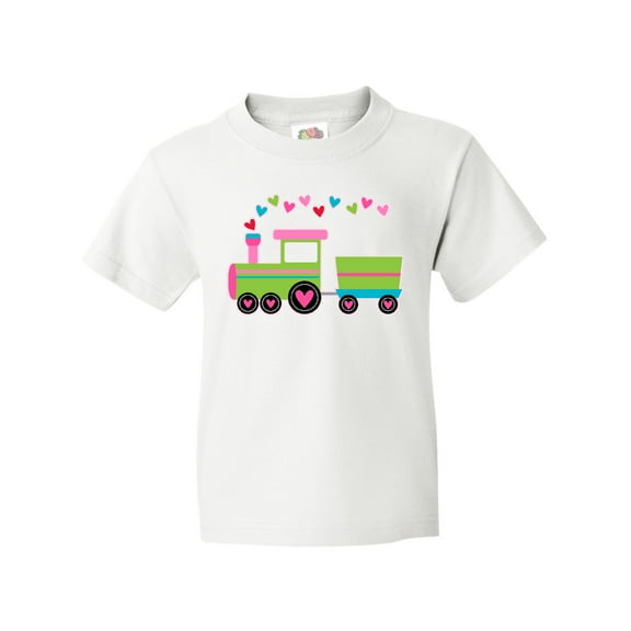Inktastic Valentine Heart Train Youth T-Shirt
