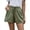 Army green, variant on Casual Linen Shorts For Women, Drawstring Elastic Waist Split Side Summer Line Comfy Lounge Short With Pocket White S
