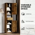 thumbnail image 5 of Ktaxon 69" H Narrow Bathroom Cabinet with 2 Barn Doors 1 Drawer, Adjustable Shelves for Bathroom Entryway Kitchen, Retro Brown, 5 of 7