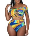 thumbnail image 1 of Cómodo traje de baño de dos piezas con estampado de bikini elegante para mujer Traje de baño Traje de baño Conjunto de ropa de playa OAVQHLG3B Store lin121212, 1 of 4