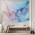 thumbnail image 5 of Blue Purple Pink Marble Tapestry for Bedroom Wall Hanging Tapestry, Modern Ink Painting Abstract Art Ceiling Backdrop Tapestries Poster Blanket Wall Decor for Teens Room Living Room Dorm 51" x 59", 5 of 8