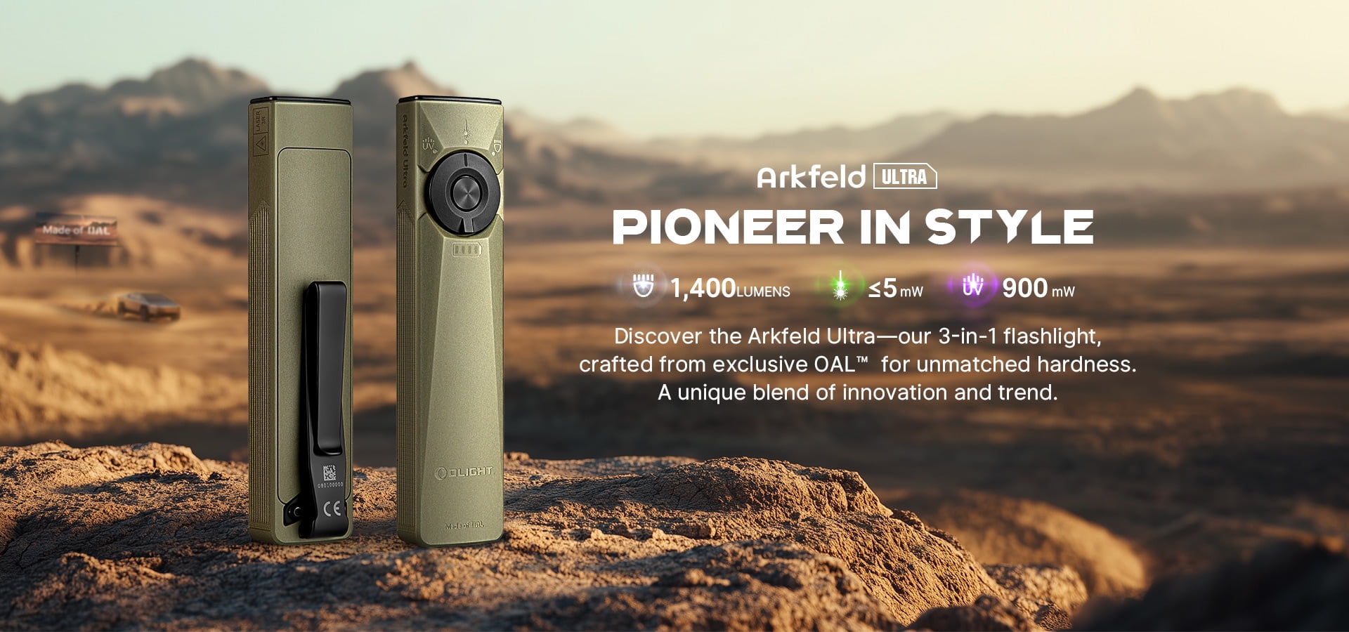 Olight Arkfeld Ultra 1400 Lumen Rechargeable EDC Flashlight