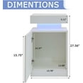 thumbnail image 2 of Nightstand Set of 2, Bedside Table with LED Lights, Night Stands Set End Side Table with Cabinet Storage for Bedroom, White, 2 of 14