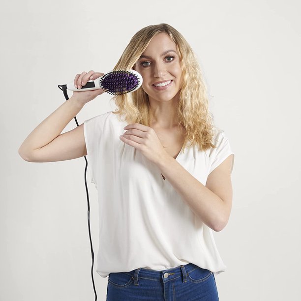 Best brush straightener for thick curly hair discount