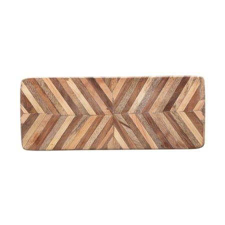 Creative Co-Op Mango Wood Cheese/Cutting Board with Chevron Pattern