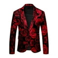 thumbnail image 5 of YAYUBA Men's Casual Lapel Blazer Valentines Day Suit Muticolor Button Business Jacket Regular Fit Sports Coats Jackets for Prom,Party,Dinner, 5 of 5
