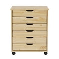 thumbnail image 2 of Linon Cary Six Drawer Wide Roll Cart, Multiple Finishes, 2 of 24