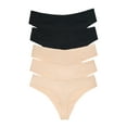 thumbnail image 2 of Joyspun Women's No Show Freecut Thong Panties, 5-Pack, Sizes XS to 3X, Style JS691PK, 2 of 4