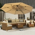 thumbnail image 6 of Domi Outdoor 9.68FT Outdoor Round Cantilever Umbrella with Center Pole, UV-Resistant Canopy, Wind Vent, Tilt & Crank System—Ideal for Patio, Garden, Deck, Pool, Outdoor Dining, 6 of 7