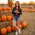 thumbnail image 6 of Halloween Shirts for Women Vintage Broom Flying Witch Shirt Raglan Short Sleeve V Neck T-Shirt Casual Halloween Basic Tee Tops,Ginger,3XL, 6 of 7