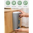thumbnail image 5 of Soporte para bolsas de plástico, dispensador de cocina, bolsas de comestibles, almacenamiento de montaje en pared (gris) ER, 5 of 5