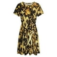 thumbnail image 4 of New Orleans Black And Gold Louisiana Fleur De Lis Beads Short Sleeve Dress Women Summer Evening Dresses Ladies Sundress, 4 of 7