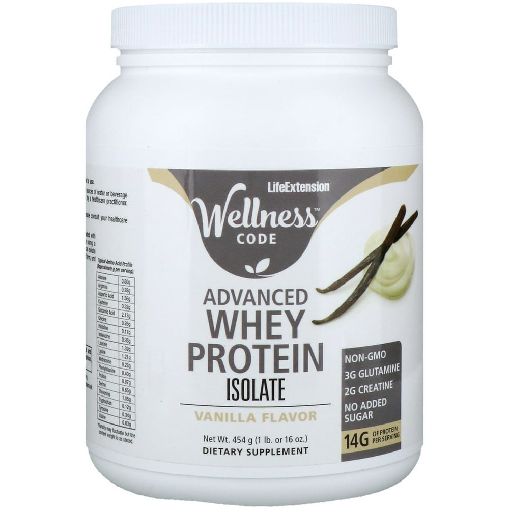 Life Extension Wellness Code Advanced Whey Protein Isolate Vanilla
