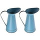 thumbnail image 1 of Vintage Metal Flower Vase Pot 2Pcs Rustic Style Round Blue Decorative Ornaments, 1 of 3
