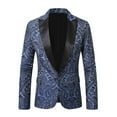 thumbnail image 5 of bbymog Blazer for Men Casual Fashion Lightweight Suit Jacket Printed Slim Fit Business Casual Men Jackets One Button Sport Coat Navy M, 5 of 8