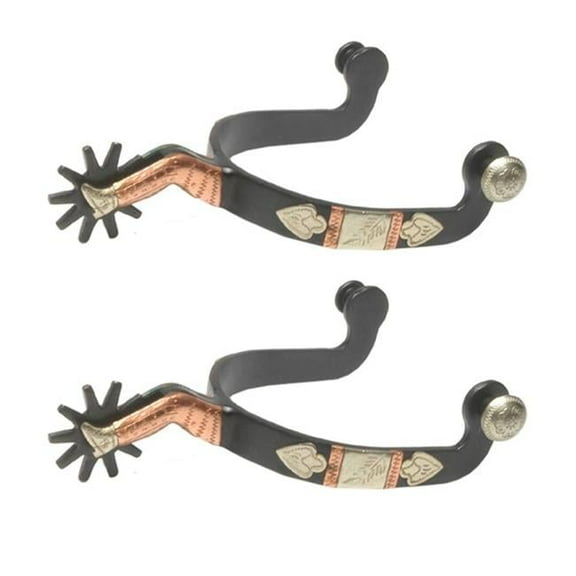 Jacks 11105 Black Steel Gal Leg Spurs