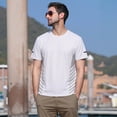 thumbnail image 2 of Plus Size Mens Big & Tall T Shirts Short Sleeve Crew Neck Tees Tops Vintage Washed Solid Color Pullover Going Out Streetwear Workout Tshirts Shirt White XXXL, 2 of 6