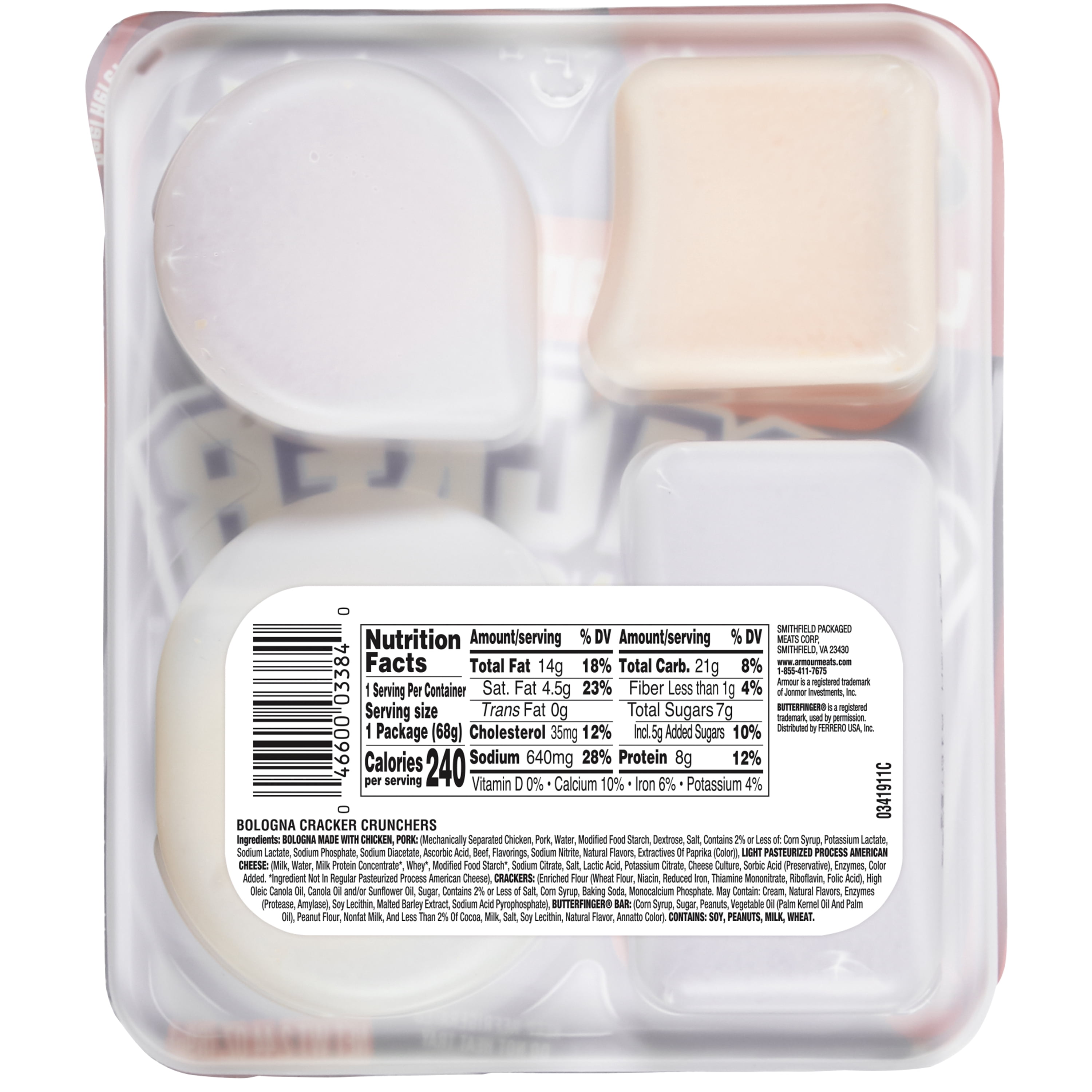 Armour LunchMakers Bologna Cheese Kit with Butterfinger in