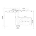 thumbnail image 5 of 15FT Patio Umbrella, Double-Sided Umbrella for Outside Pool Crank Design, Navy Solar Umbrella w/12pcs Steel Ribs, 5 of 7