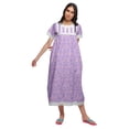 thumbnail image 4 of Moomaya Printed Sleepwear Cotton Ruffled Border Womens Maxi Nightdress, 4 of 5