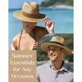 thumbnail image 4 of YEKEYI Panama Hat Sun Hats for Women Men Wide Brim Fedora Straw Beach Hat UV UPF 80+, 4 of 7