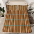 thumbnail image 2 of Feelyou Retro Brown Plaid Twin Sheet Sets, Stripes Lines Buffalo Bedding, 3 Pieces, 2 of 7
