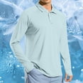 thumbnail image 2 of BVnarty Men’s Long Sleeve Collared Sun Protection Thumb Hole Raglan Pullover, Quick Dry Athletic Top for Summer Fishing & Trail Runs Clear S, 2 of 9