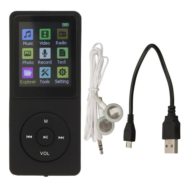 Music Player, MP3 Player Ultra Thin Support Small Memory Card Long Battery Life Portable For Study Black,White
