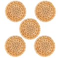 thumbnail image 1 of 5pcs Woven Rattan Round Hooks for Keys, Bags & Scarves – Natural Decorative Wall Hangers for Chic Home, Bathroom & Living Room Storage – Towel Hook, 1 of 1