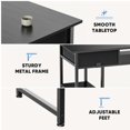 thumbnail image 5 of Atilioo 47" Computer Desk, Large Writing Work Table with 2 Fabric Drawers & 4 Open Shelves for Home Office Study Room, Black, 5 of 7