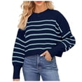 thumbnail image 1 of Durtebeua Chandails à Capuchon pour Femmes Chandails en Molleton Oversize Automne Hiver Manches Longues Col Rond Décontracté Couleur Unie Pull Tops Chemises Bleu Foncé,S, 1 of 7