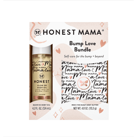 The Honest Company Honest Mama Body Butter and Body Oil Bump Love Bundle Unscented 8.2 oz